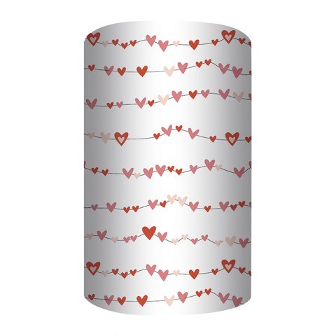 Бумага подарочная "Сердца красные"