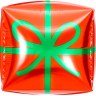 Куб 3D, Подарок, Красный/Зеленый