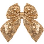 Декоративный бант Праздничные пайетки, Золото, с блестками