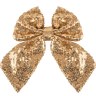 Декоративный бант Праздничные пайетки, Золото, с блестками