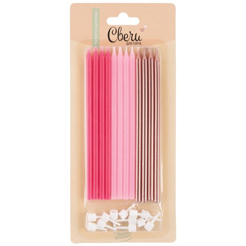 Свечи Розовый микс, Металлик