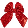 Декоративный бант Праздничные пайетки, Красный, с блестками