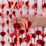 Занавес для фотозоны, дождик, Сердца Красный