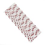 Трубочки для коктейлей, Сердечки, Белый/Красный, металлик, 12 шт.