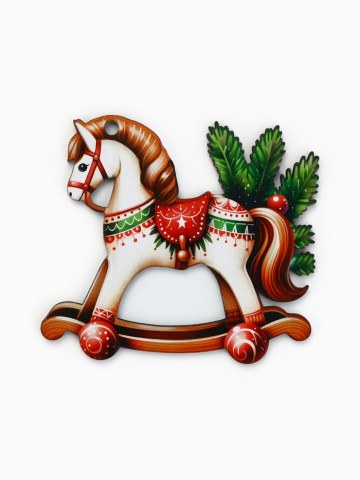 Ёлочная игрушка - подвеска новогодняя «Лошадка-качалка»