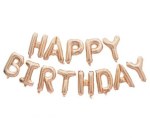 Набор шаров-букв, Надпись "Happy Birthday", цвет Розовое золото