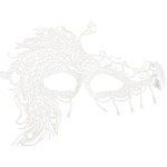 Маска кружевная, фигурная, Павлин, Белый