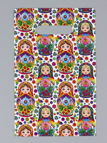 Пакет «Матрешка», полиэтиленовый с вырубной ручкой, 30 мкм