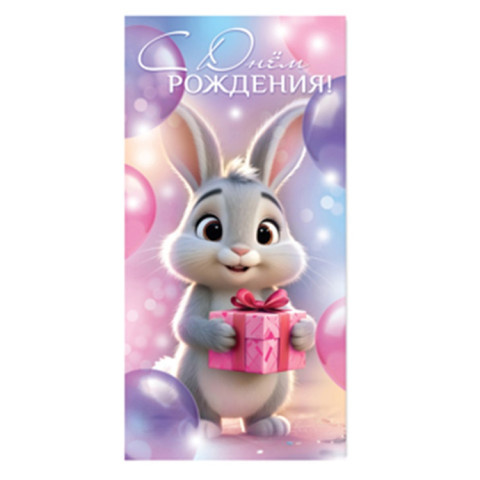 Конверт для денег С Днем Рождения!, Зайчик