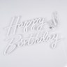 Неоновая вывеска на подложке Happy Birthday, Белый