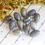 Ёлочные игрушки «Шишки», серебро