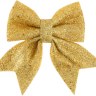 Декоративный бант Праздничный, Золото, с блестками