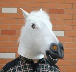 Маска латексная карнавальная Голова лошади, коня, Белый