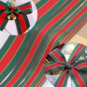 Лента репсовая Полоски Красный, темно-зеленый, золото
