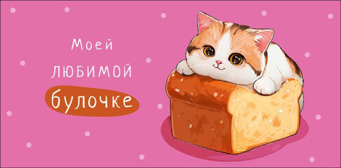 Конверт для денег Моей любимой булочке, вырубка, лак выборочный
