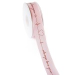 Лента репсовая с сердцебиением Светло-розовый