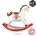 Фигура 3D, Лошадка Качалка Новогодняя, Сатин