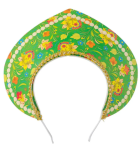 Кокошник-Ободок Узор зеленый  Русский стиль