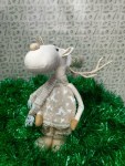 Новогодний олень золотой на 2 телескопических ногах, мальчик