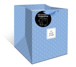 Пакет подарочный стандарт плюс От всей души, горох на голубом фоне