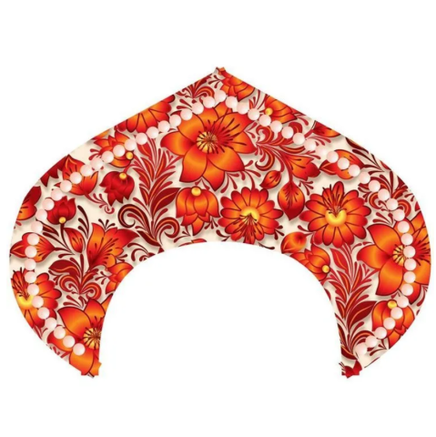 Кокошник-Ободок Цветы красные Русский стиль