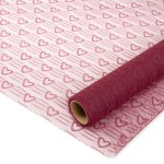 Фатин в рулоне Сердца, Бордовый