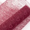 Фатин в рулоне Сердца, Бордовый