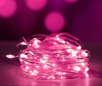 Светодиодная гирлянда, Роса 30 Led, IP14, Розовый
