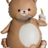 Фигура, Мишка с кексиком, Бежевый, Сатин