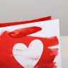 Пакет подарочный ламинированный горизонтальный «LOVE», мазки