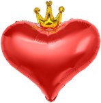 Фигура Сердце с золотой короной, Красный