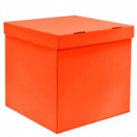 Коробка сюрприз Оранжевая, самосборная крышка