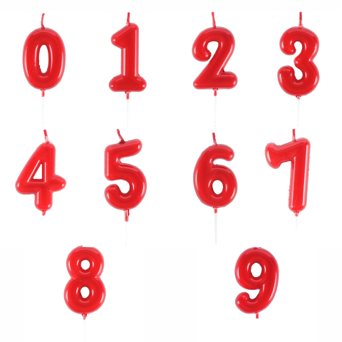 Свеча-цифра Красная