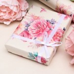 Распродажа Бумага упаковочная, крафт белый "Цветочный образ"