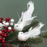 Набор ёлочных игрушек пара голубей, Белый