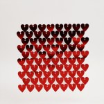 Декоративные панели с пайетками на прозрачной основе Сердца, Королевский красный ПОД ЗАКАЗ