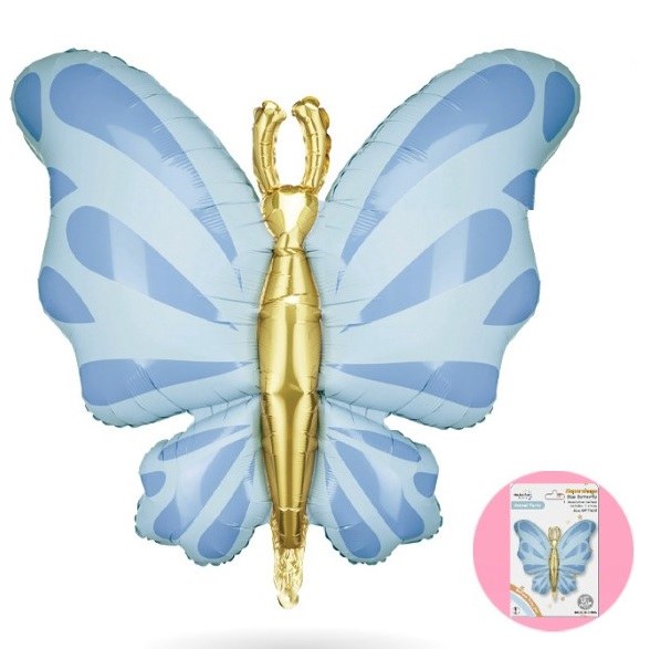 Фигура, Изящная бабочка, Голубой, Сатин