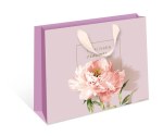 Пакет подарочный стандарт плюс С пожеланием счастья, пион