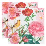 Сервировочные салфетки, Розы с птичкой
