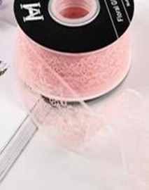 Лента декоративная "Кружево" Чайная роза