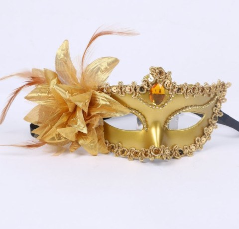 Маска венецианская Цветок, Золотой