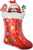 Фигура, Новогодний носок с подарками, Красный