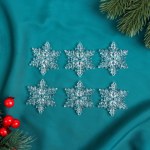 Ёлочные игрушки «Зимнее волшебство. Снежинка резная» пластик, прозрачный