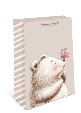 Пакет подарочный Медвежонок с бабочкой