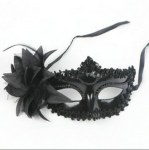 Маска венецианская Цветок, Черный