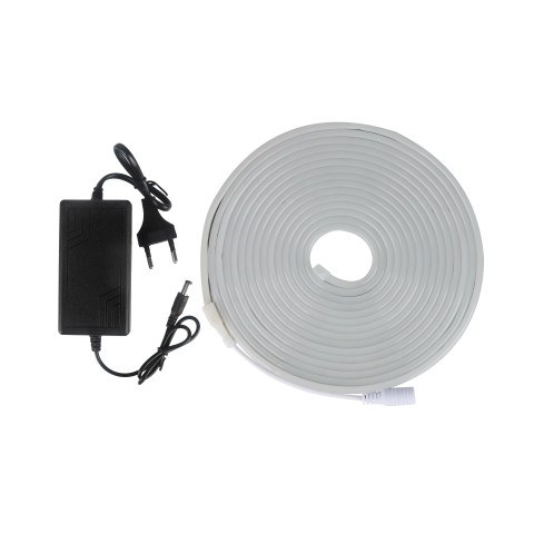 Светодиодная гирлянда, Дюралайт 120 Led/м, с адаптером, 6*12мм,12v, Белый