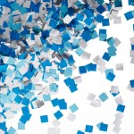 Конфетти фольга Квадрат, Голубой микс, Металлик