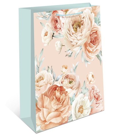 Пакет подарочный Пастельные цветы, пионы
