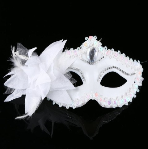 Маска венецианская Цветок, Белый