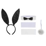 Карнавальный набор "Зайка" Черный, 3 предмета (ободок, хвост, бабочка)